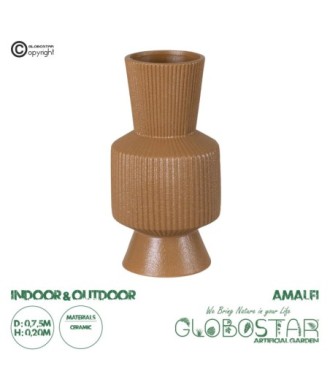 GloboStar® Artificial Garden AMALFI 20469 Πήλινο Κεραμικό Κασπώ Γλάστρα - Flower Pot Κεραμιδί Φ7.5cm x Υ20cm